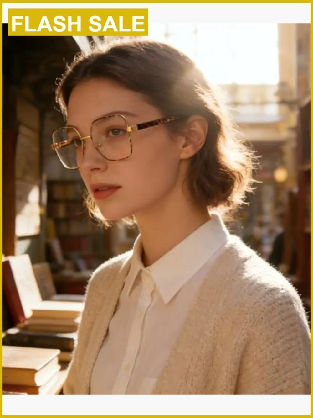 Oversized Square Blue Light Blocking Glasses for Work Gaming